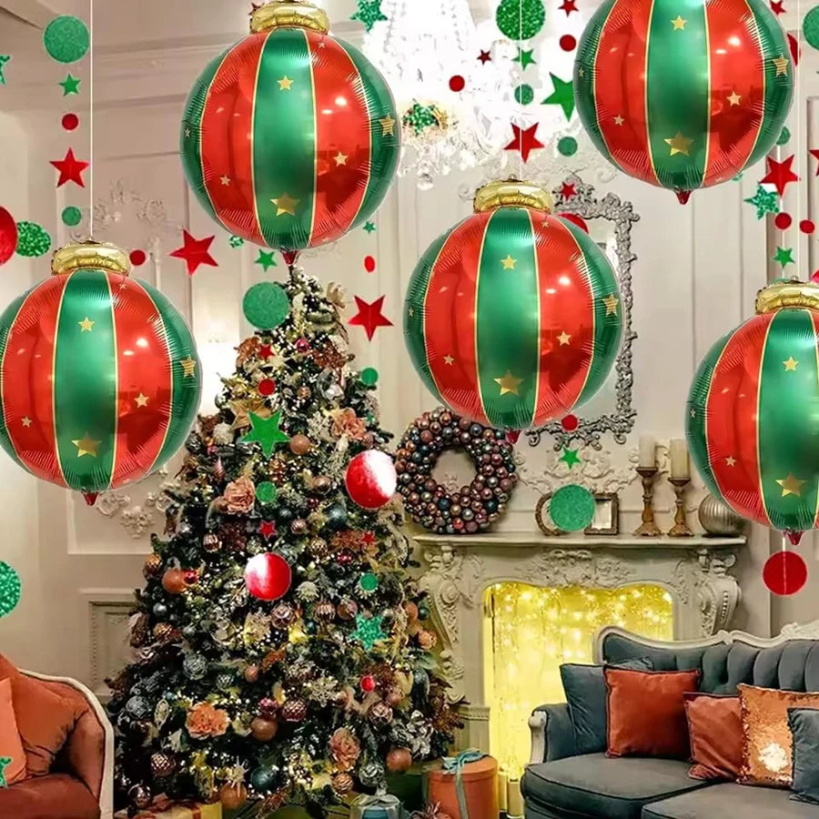 5-Pack Large Christmas Foil Balloon Ball Ornaments – Xmas Décor Christmas Balloon Ornaments Babs
