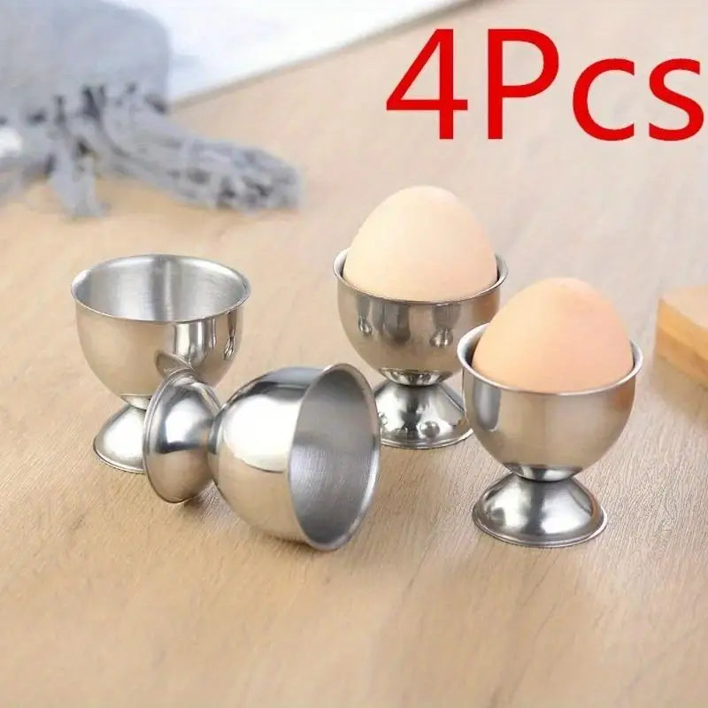 Stainless Steel Egg Cup Stand Set of 4 – Breakfast & Banquet Egg Cup Stand Babs