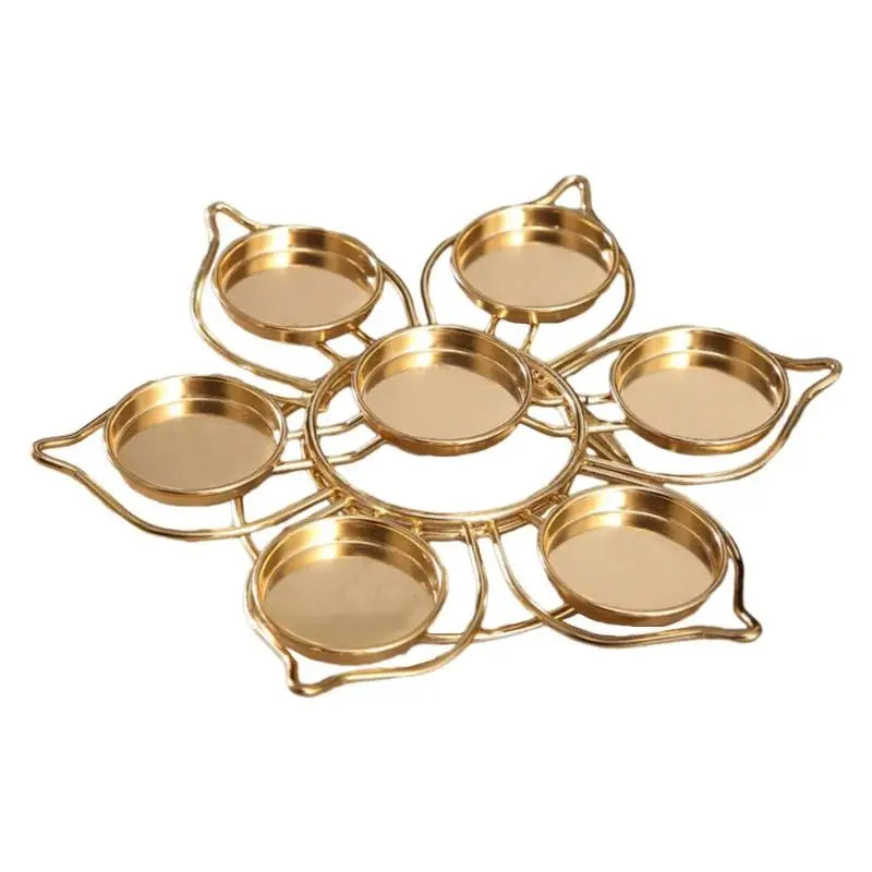 Gold Lotus Metal Candlestick Holder | Buddhist Butter Lamp Candle Holder Babs gold