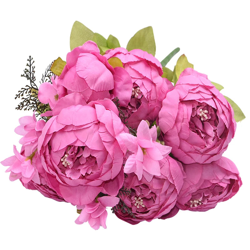 Silk Artificial Peony Bouquet 13 Heads – Wedding & Home Décor Artificial Flower Bouquet Babs P