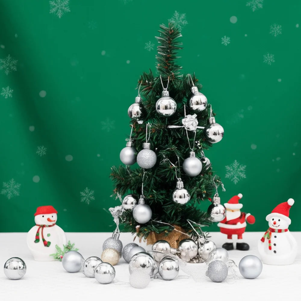 24Pcs Mini Christmas Ball Ornaments – 3cm Tree Decorations Christmas Tree Ornaments Babs