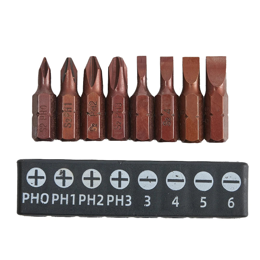 8-Pc Magnetic Screwdriver Bit Set – PH Torx Hex, 1/4" Shank Screwdriver Bit Set Babs set A