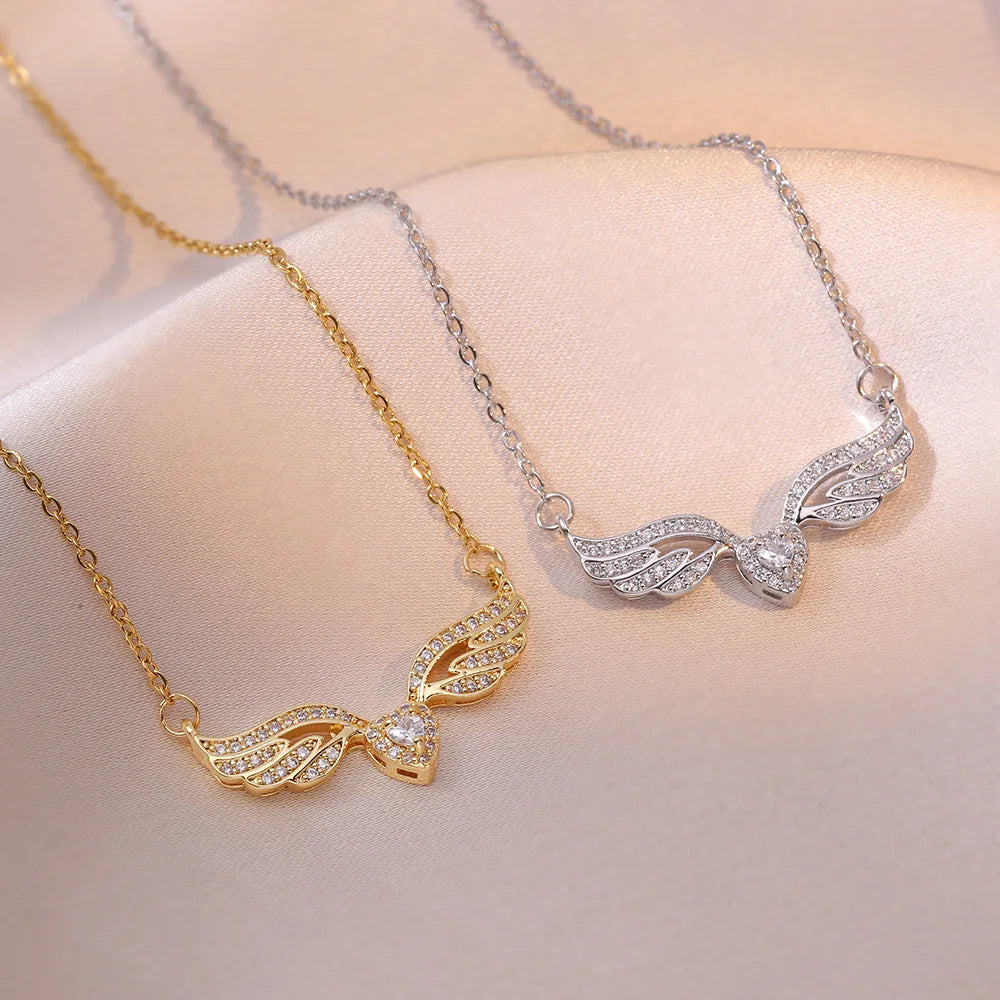 ZAKOL Gold Dragonfly Crystal Necklace – Stainless Steel Jewelry Crystal Pendant Necklace Babs