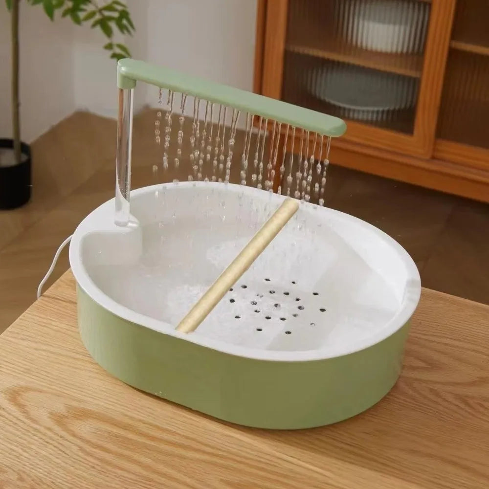 Automatic Circulating Bird Bath with Perch – Large Parrot Pool Bird Bath Babs