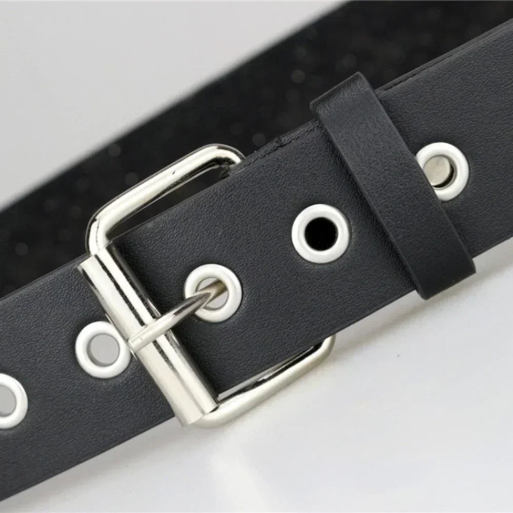 Punk Rivet Belt Metal Pyramid Studs Y2K PU Leather Unisex Punk Rivet Belt Babs