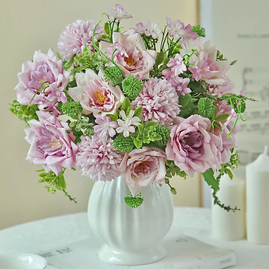Silk Artificial Rose Bouquet for Wedding & Home Decor Artificial Flower Bouquet Babs