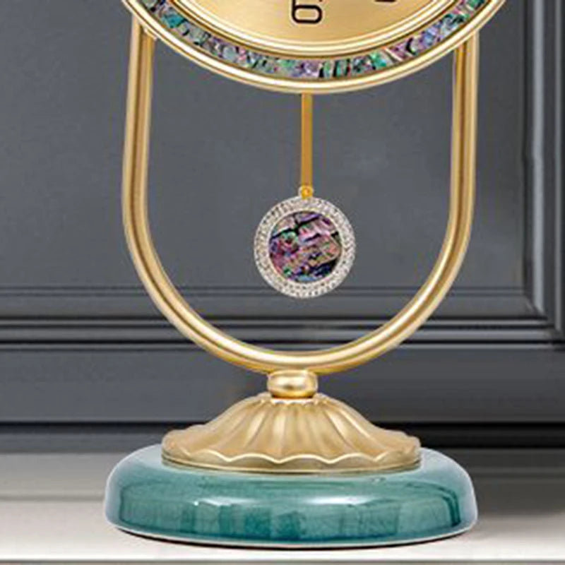 Vintage Silent Table Clock – Nordic Luxury Metal Desk Clock Decorative Desk Clock Babs
