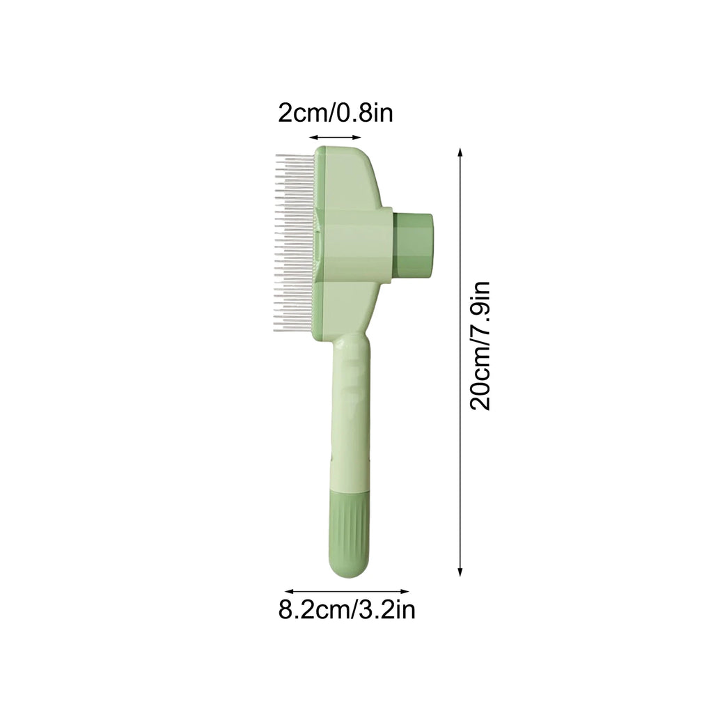 Self-Cleaning Dog & Cat Grooming Comb | One-Button Hair Remover Pet Grooming Comb Babs Green