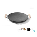 Korean BBQ Grill Pan 30–38cm | Smokeless Wooden Handle Griddle BBQ Grill Pan Babs 32cm