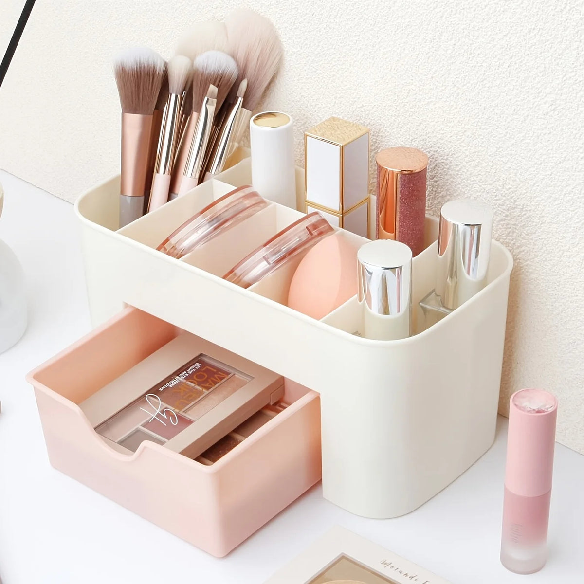 Makeup Organizer with Drawer & 6 Compartments | Cosmetics Box Makeup Organizer Babs