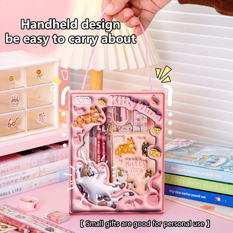 Kids Cartoon Stationery Set – 6-Piece Children's Study Kit Kids Stationery Set Babs
