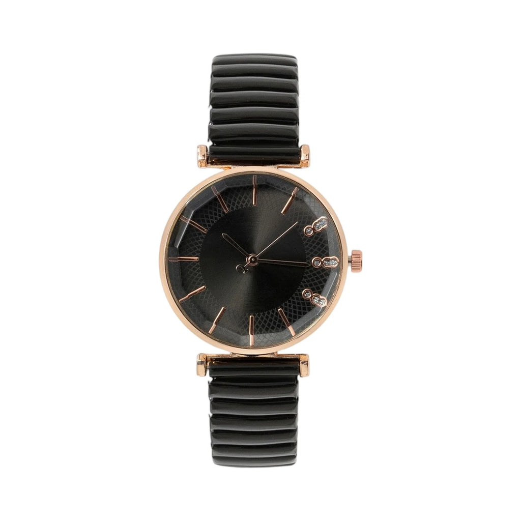 Women's Crystal Blue Quartz Watch – Stretch Strap Dress Watch Women's Dress Watch Babs