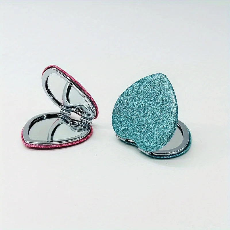 Heart Shape Double-Sided Portable Makeup Mirror | Gift Compact Makeup Mirror Babs