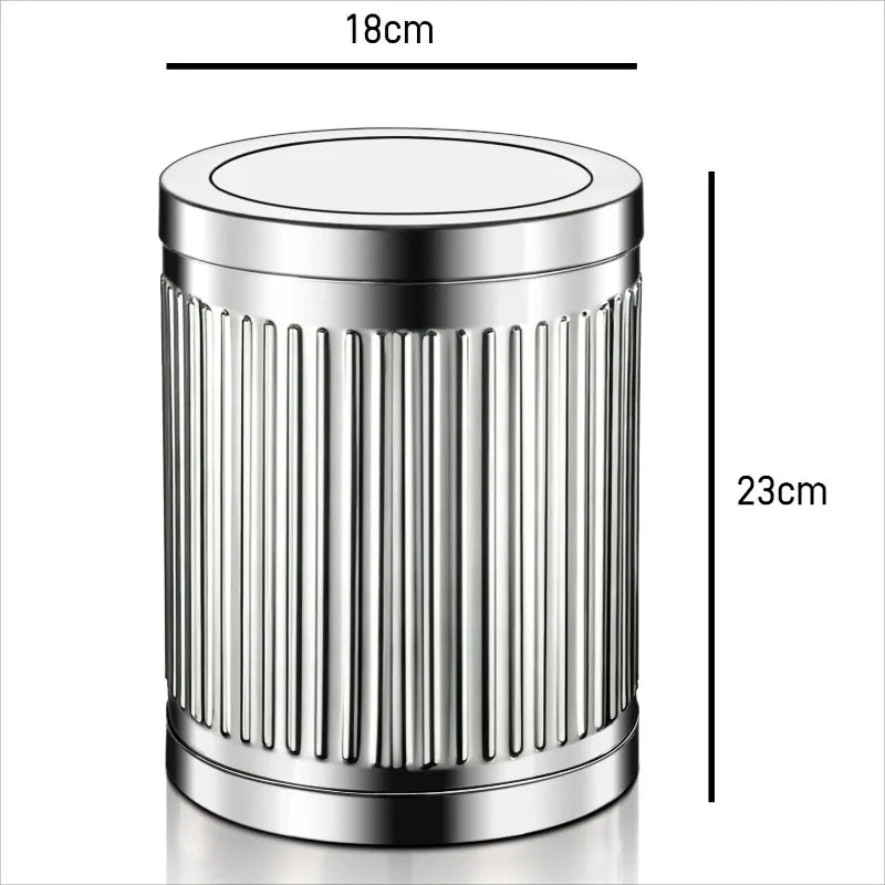 Stainless Steel Flip Lid Trash Can – Large Round Kitchen Bin Flip Lid Trash Can Babs Small