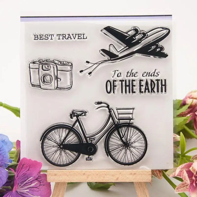 Clear Silicone Stamps Camera Bicycle Plane | DIY Scrapbooking Clear Craft Stamp Babs