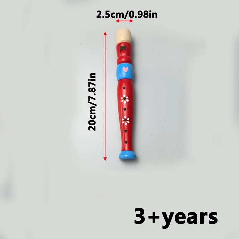 Wooden Cartoon Flute for Beginners – 6-Hole Music Gift Wooden Beginner Flute Babs
