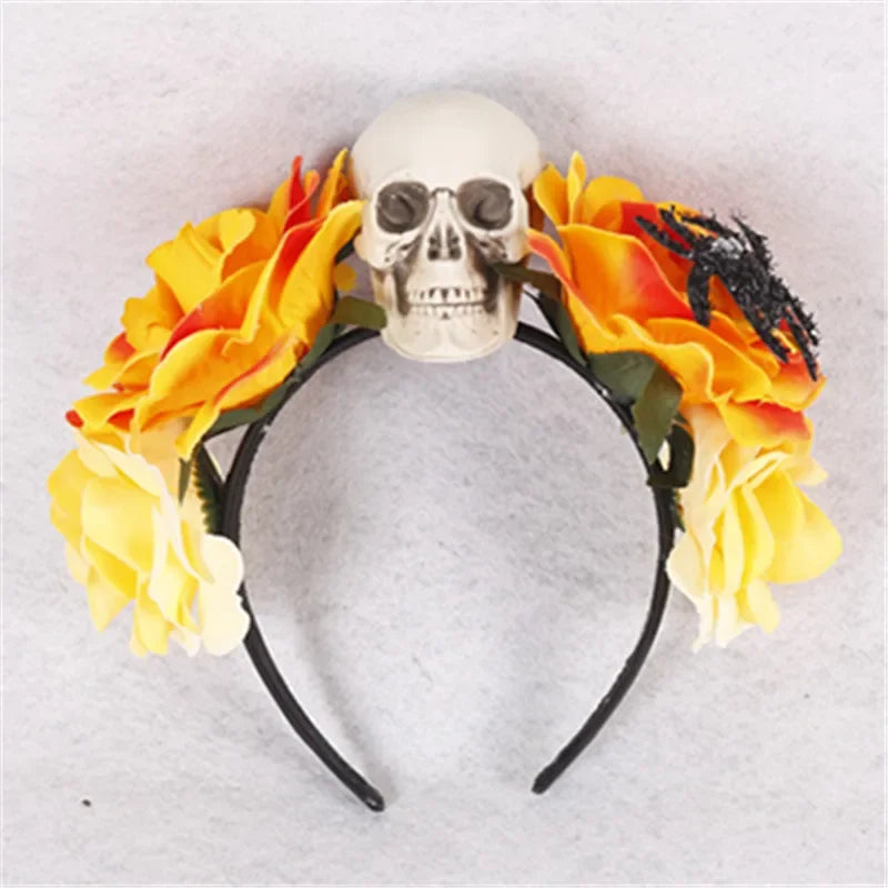 Halloween Rose Skull Headband – Costume Party Hair Hoop Costume Headband Babs