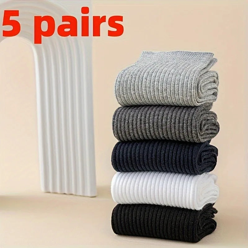 Men's Socks 5-Pair Set – Breathable, Soft, All-Season Men's Socks Babs
