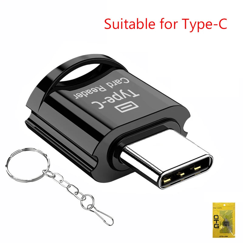 TF Card to USB-C OTG Adapter – Fast MicroSD Card Reader Memory Card Reader Babs 21MM black