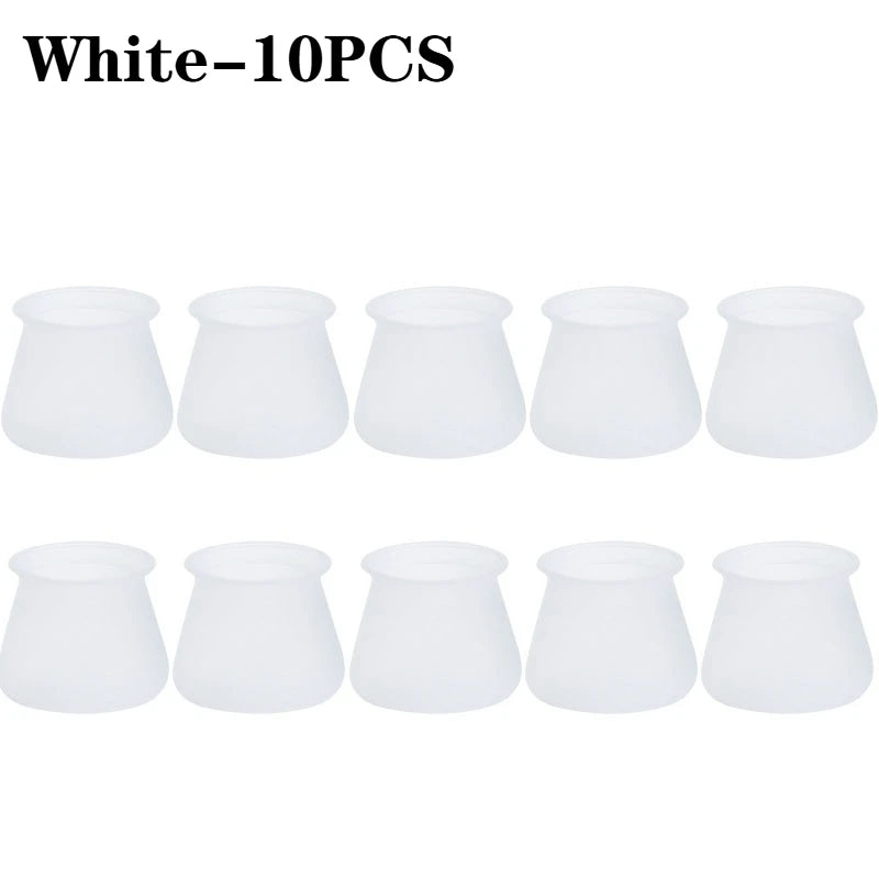 Silicone Chair Leg Caps – Anti-Slip Floor Protector Pads Furniture Leg Caps Babs White-10PCS