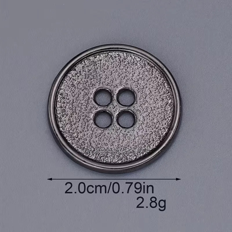 10-Pack 20mm Metal Round 4-Hole Buttons – Coats & Sweaters Sewing Buttons Babs Gun color 20mm 20mm