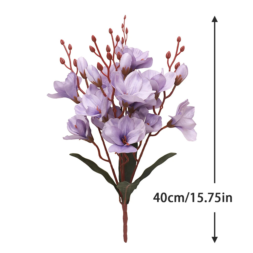 Artificial Magnolia Bouquet – 20 Heads Silk Flowers for Home Artificial Flower Bouquet Babs