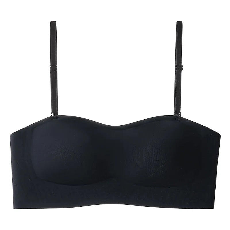 Women's Non-Slip Strapless Bra – Seamless Wire-Free Strapless Bra Babs Black L