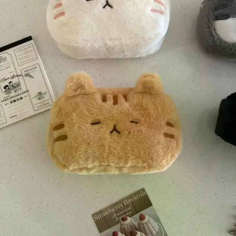Kawaii Cat Plush Pencil Case – Large Capacity Fluffy Pouch Plush Pencil Case Babs