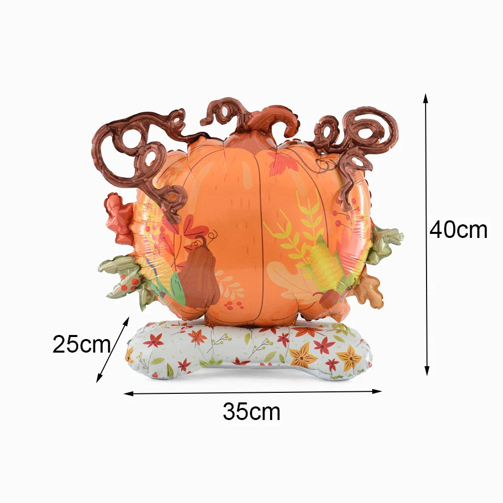 Thanksgiving Foil Balloons & Maple Leaf Banner Party Decor