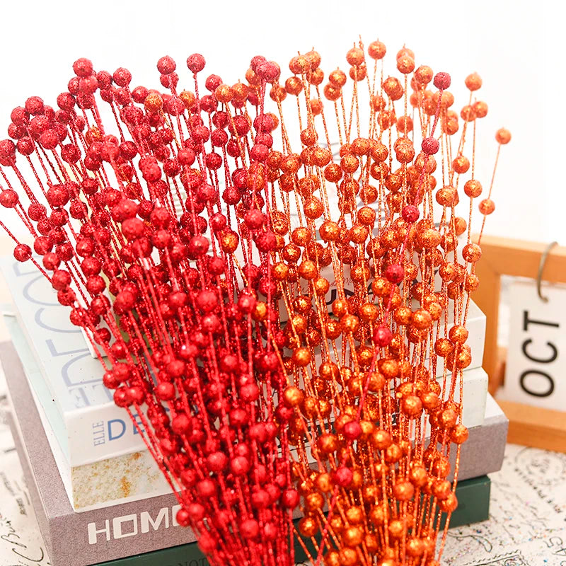 Glitter Christmas Berry Artificial Foam Flower Stem | DIY Décor Artificial Flower Stem Babs