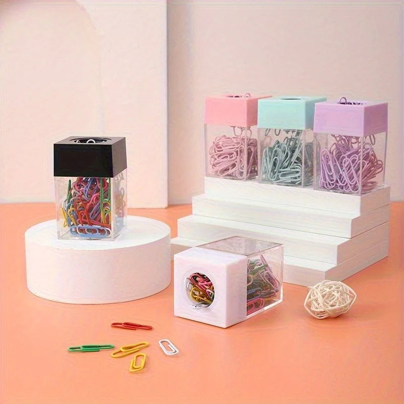 Magnetic Paper Clip Holder Box with 18 Clips – Desk Organizer Desk Organizer Babs