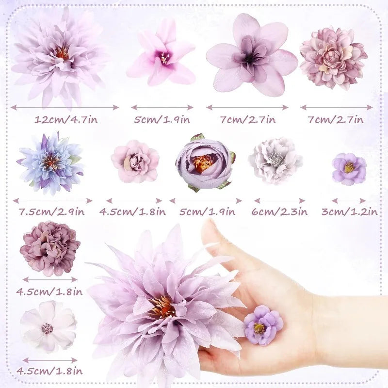 20Pcs Silk Artificial Flower Heads – Peony Daisy Rose Decor Artificial Flower Heads Babs