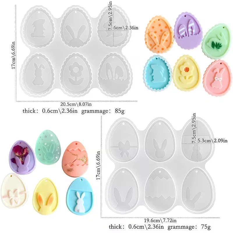 Easter Silicone Molds – Rabbit & Egg Resin Clay Plaster Mould Silicone Craft Mold Babs