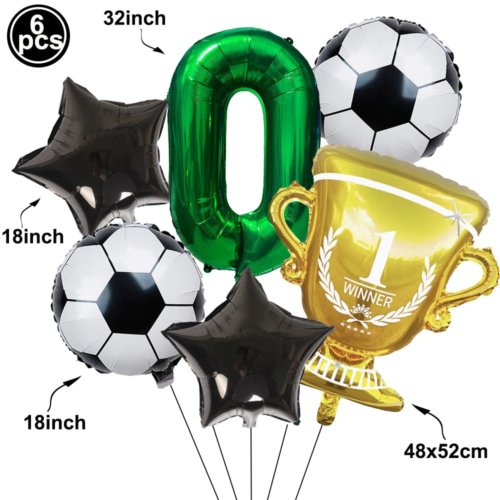 Soccer Party Balloon Kit – Football Birthday Decoration Set Party Balloon Kit Babs D Number 0 As pictures show