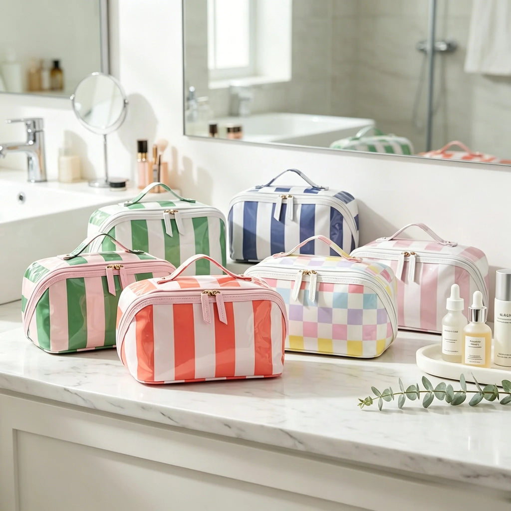Travel Makeup & Tech Organizer Pouch – Zipper Canvas Bag Travel Organizer Pouch Babs