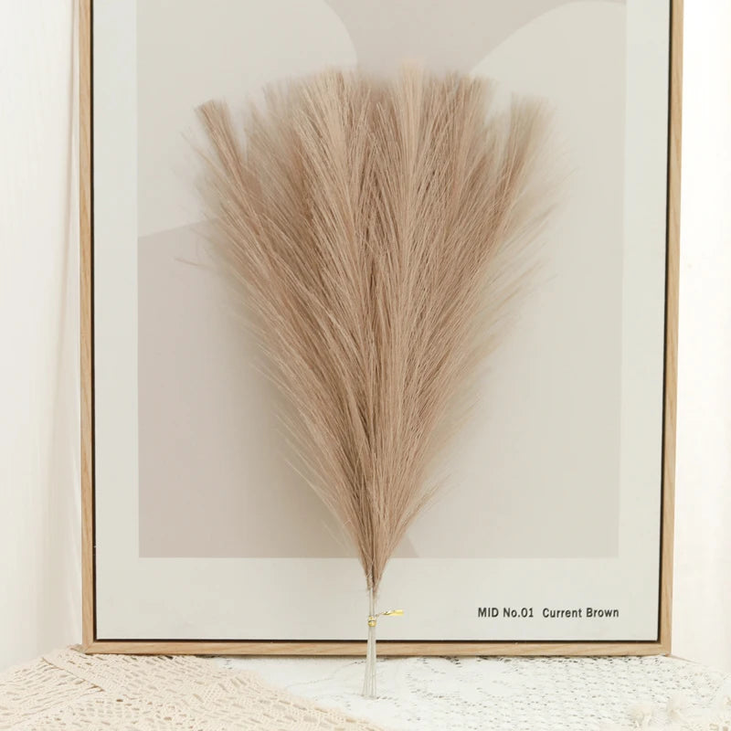 10-Piece Artificial Pampas Grass Bouquet – Boho Home Decor Artificial Floral Bouquet Babs Deep Coffee