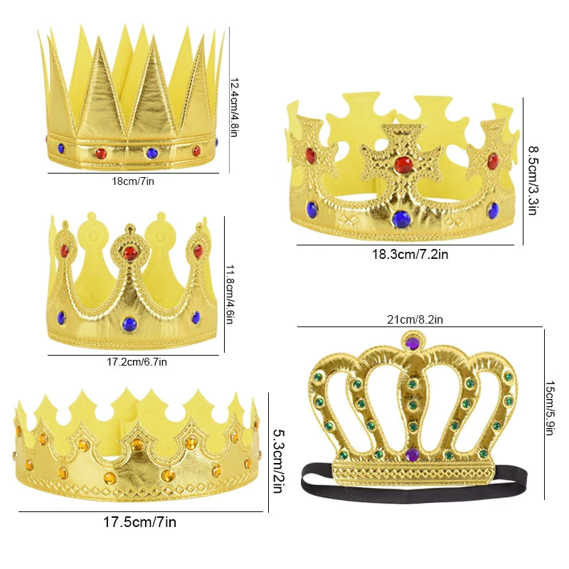 Kids 1st Birthday Crown Hat – Gold & Silver Party Prop Birthday Party Hat Babs
