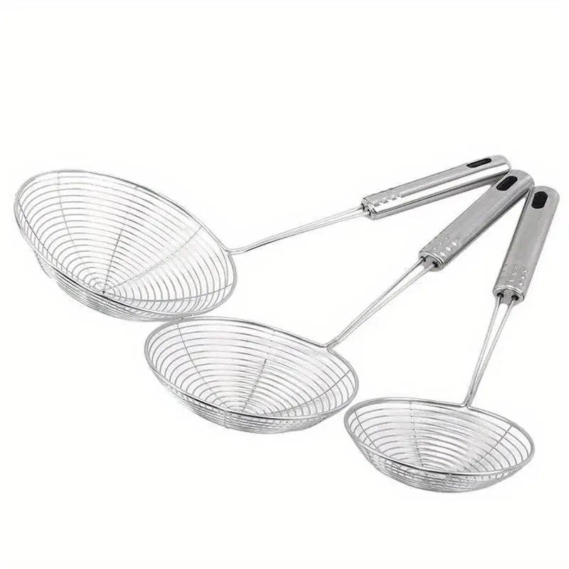 3-Piece Oval Stainless Steel Skimmer & Strainer Set Kitchen Strainer Set Babs 3Pcs
