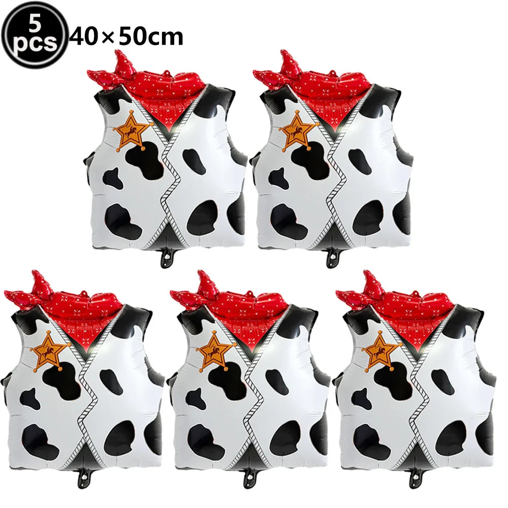 5-Piece Western Cowboy Foil Balloons – Party Decor Set Party Foil Balloons Babs DARK GRAY As show