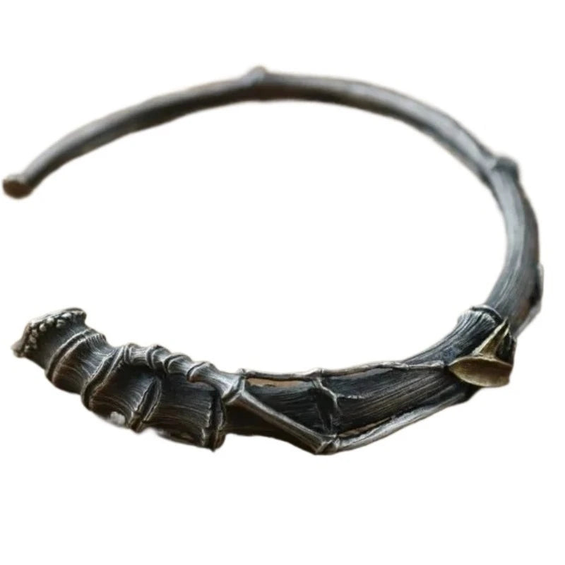 Men's Handmade Brass Bamboo Cuff Bracelet – Adjustable Vintage Cuff Bracelet Babs