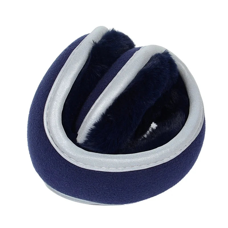 Unisex Foldable Winter Earmuffs with Reflective Tape Winter Earmuffs Babs navyblue