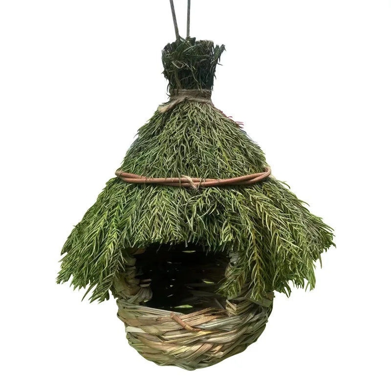 Hand Woven Grass Bird Nest Hanging Bird House | Garden Décor Hanging Bird House Babs