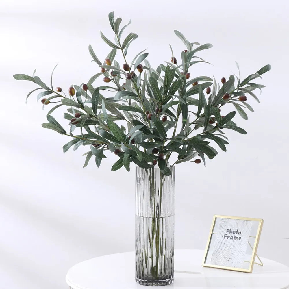 Artificial Olive Branch with Leaves & Fruits | Faux Plant Décor Artificial Plant Branch Babs
