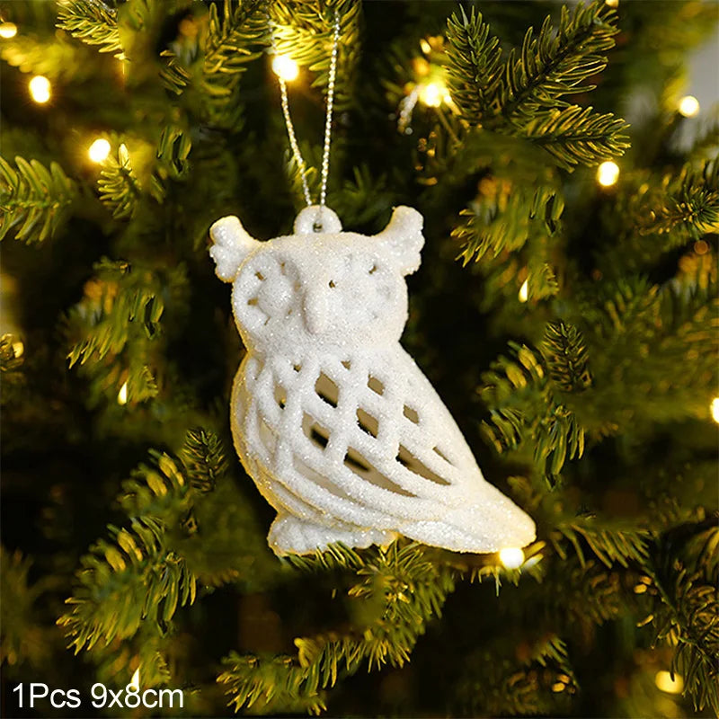 Christmas Tree Ornaments – Snowflake, Angel & Deer Pendants Christmas Tree Ornaments Babs 1pc owl