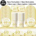 40th Birthday White & Gold Disposable Party Tableware Set Disposable Party Tableware Babs Cutlery set B