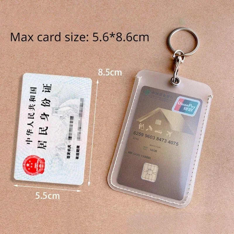 Transparent Card Holder Keychain – Access, Bus & ID Cards Card Holder Keychain Babs large size