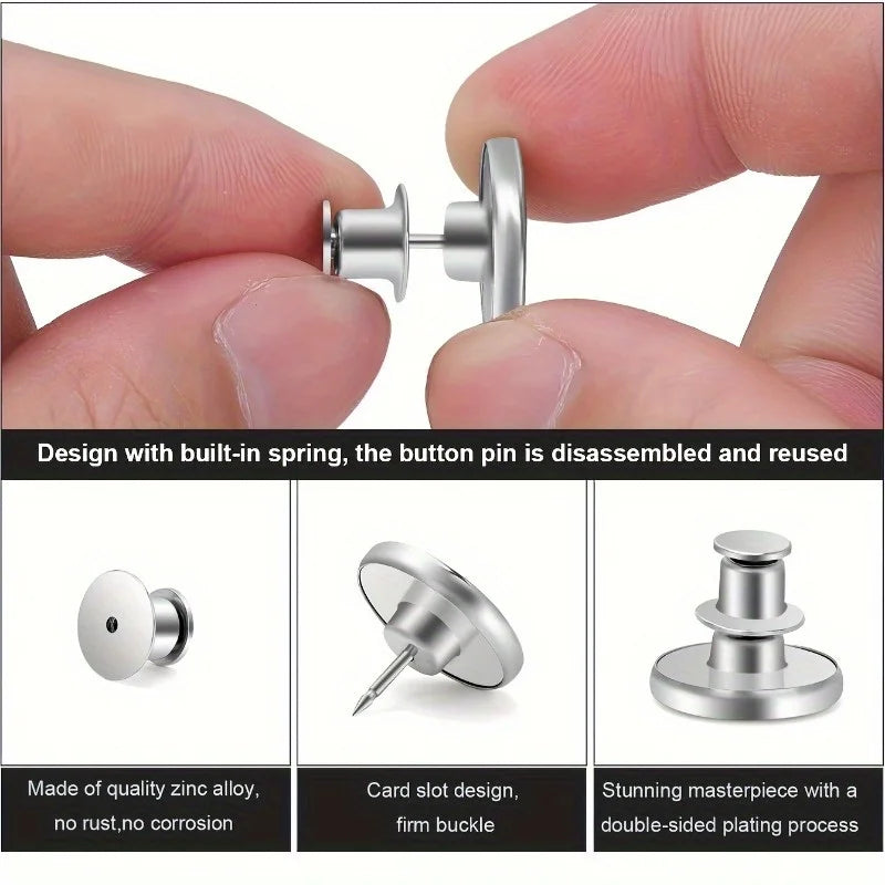 Silvery Metal Detachable Waist Button for Jeans & Skirts Clothing Button Babs