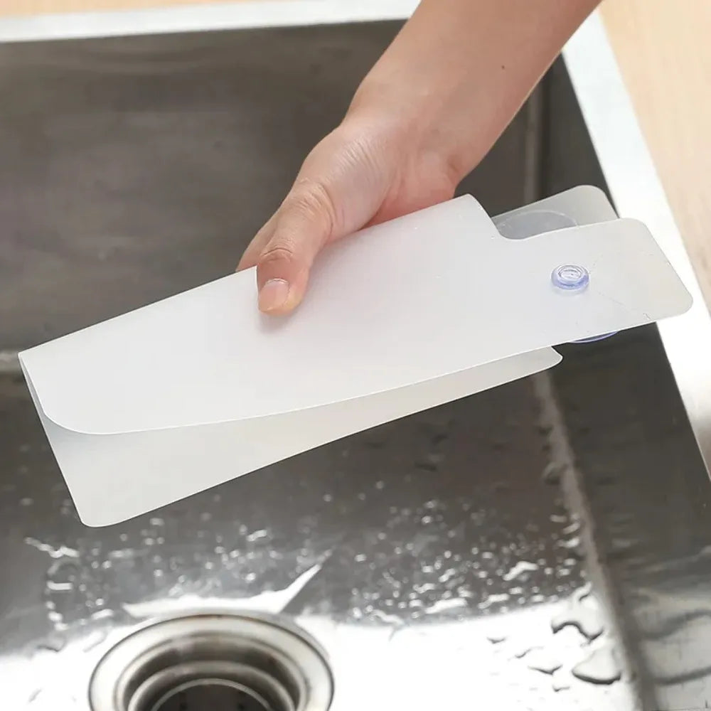 Silicone Sink Splash Guard with Suction Cup | Waterproof Baffle Sink Splash Guard Babs