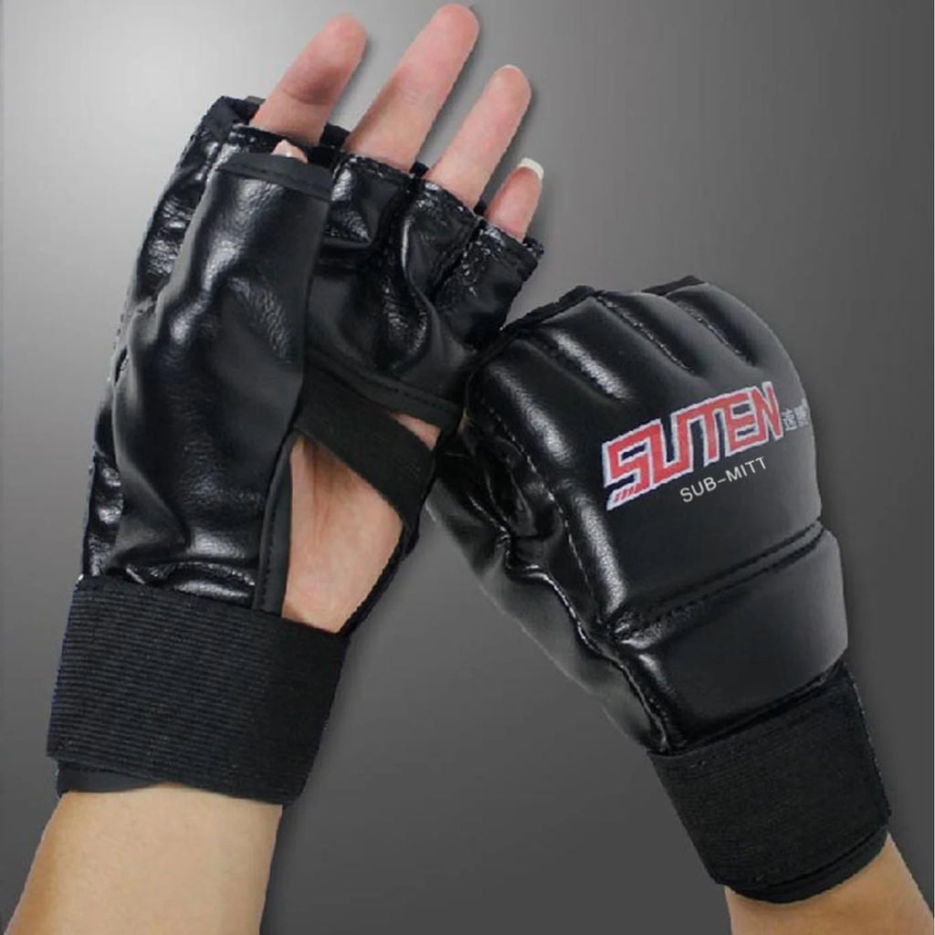 Half-Finger MMA Boxing Gloves – PU Leather Muay Thai Training MMA Boxing Gloves Babs