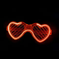 20pc LED Heart Shutter Shades Glow Party Glasses – Pack of 20 LED Party Glasses Babs Red